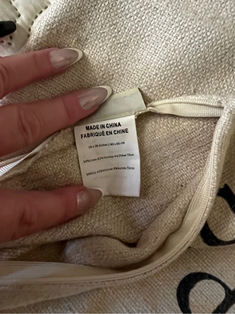 Pottery Barn Cream Accent Pillow with Black Text “Serendipity……” - Picture 8 of 12